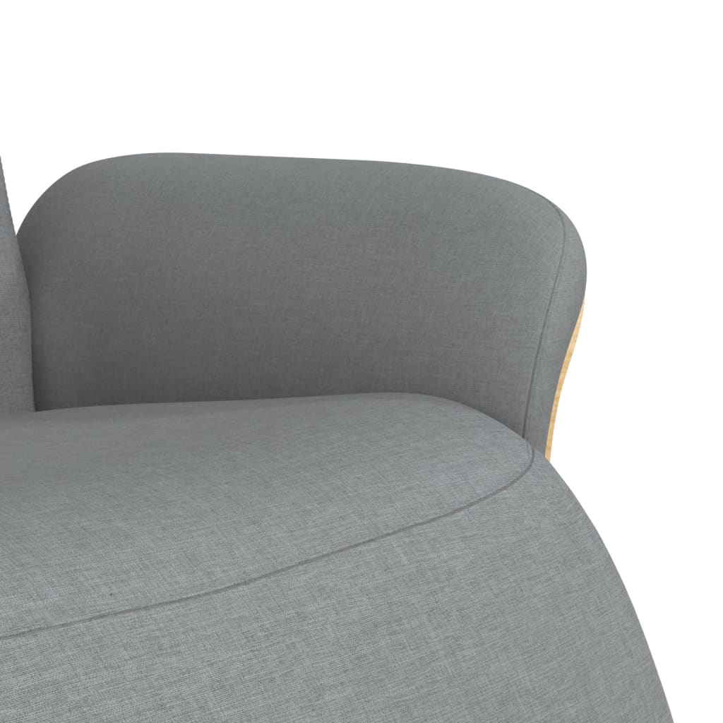 Polohovací Křeslo S Podnožkou Světle Šedé Textil