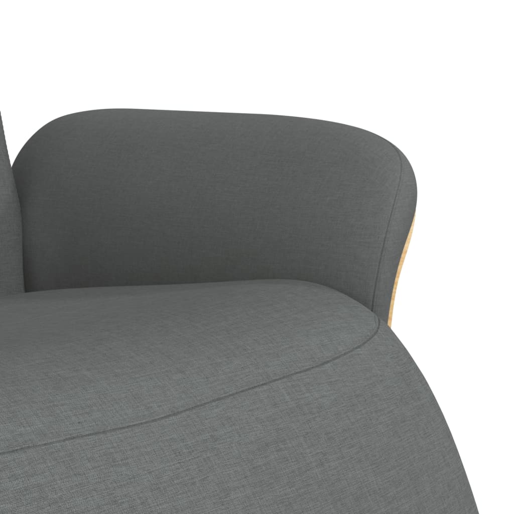 Polohovací Křeslo S Podnožkou Tmavě Šedé Textil