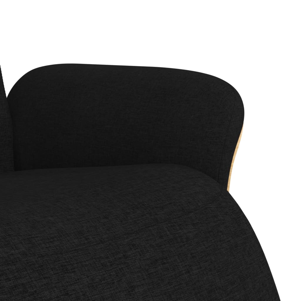 Polohovací Křeslo S Podnožkou Černé Textil