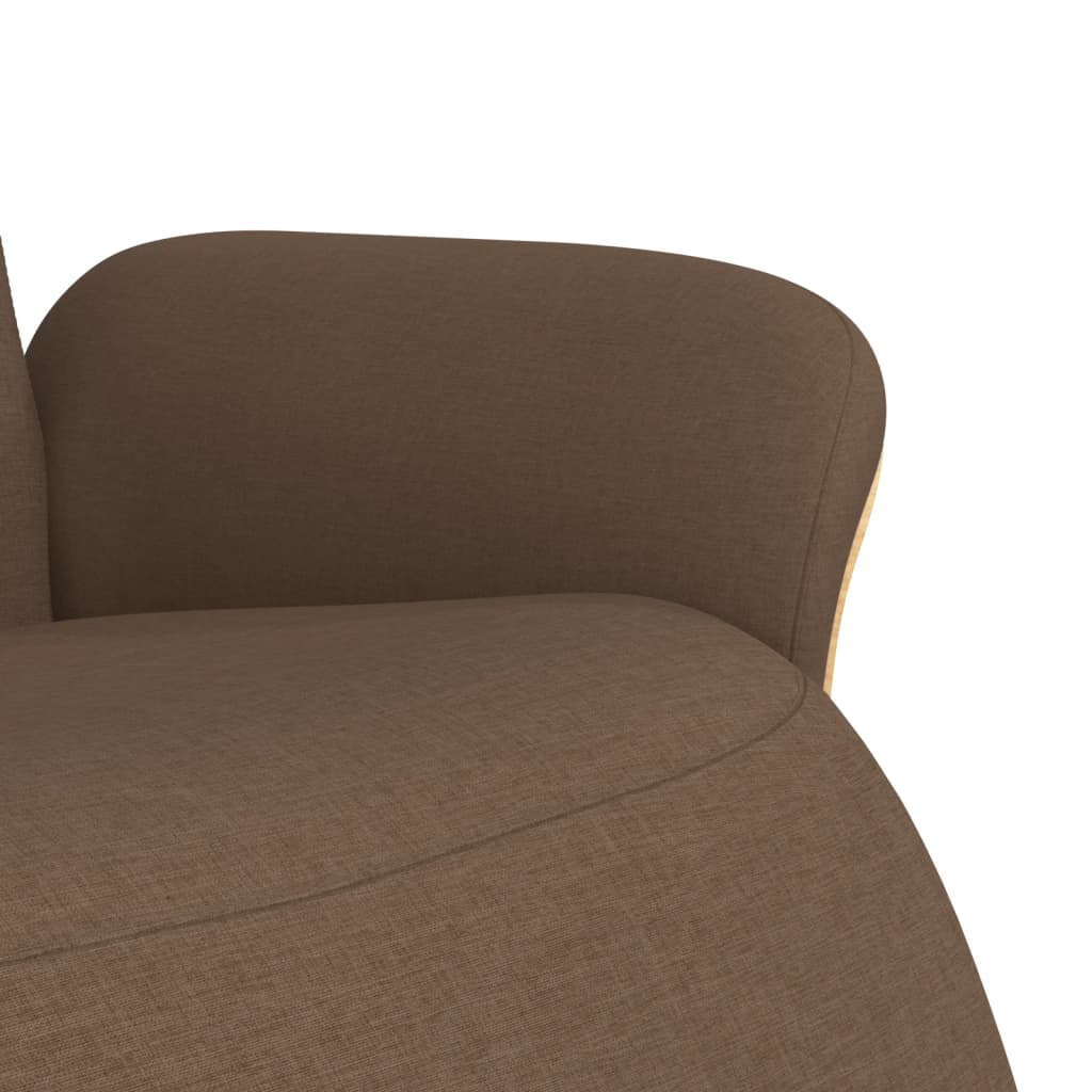 Polohovací Křeslo S Podnožkou Hnědé Textil