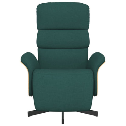 Polohovací Křeslo S Podnožkou Tmavě Zelené Textil