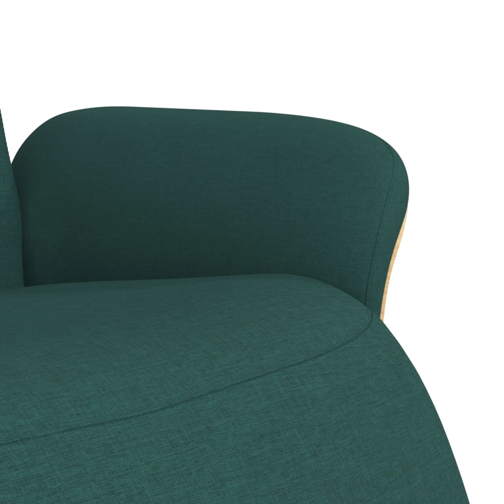 Polohovací Křeslo S Podnožkou Tmavě Zelené Textil