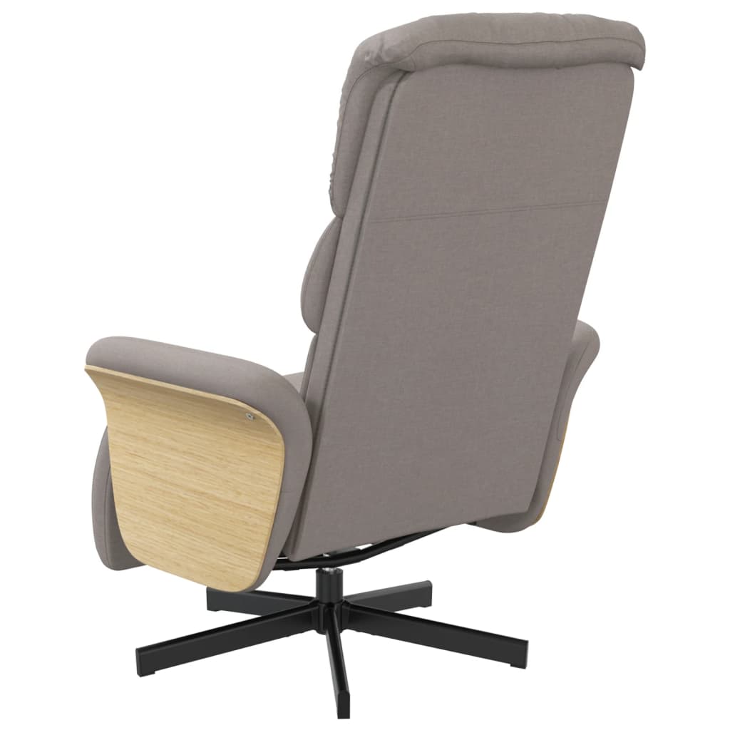 Polohovací Křeslo S Podnožkou Taupe Textil