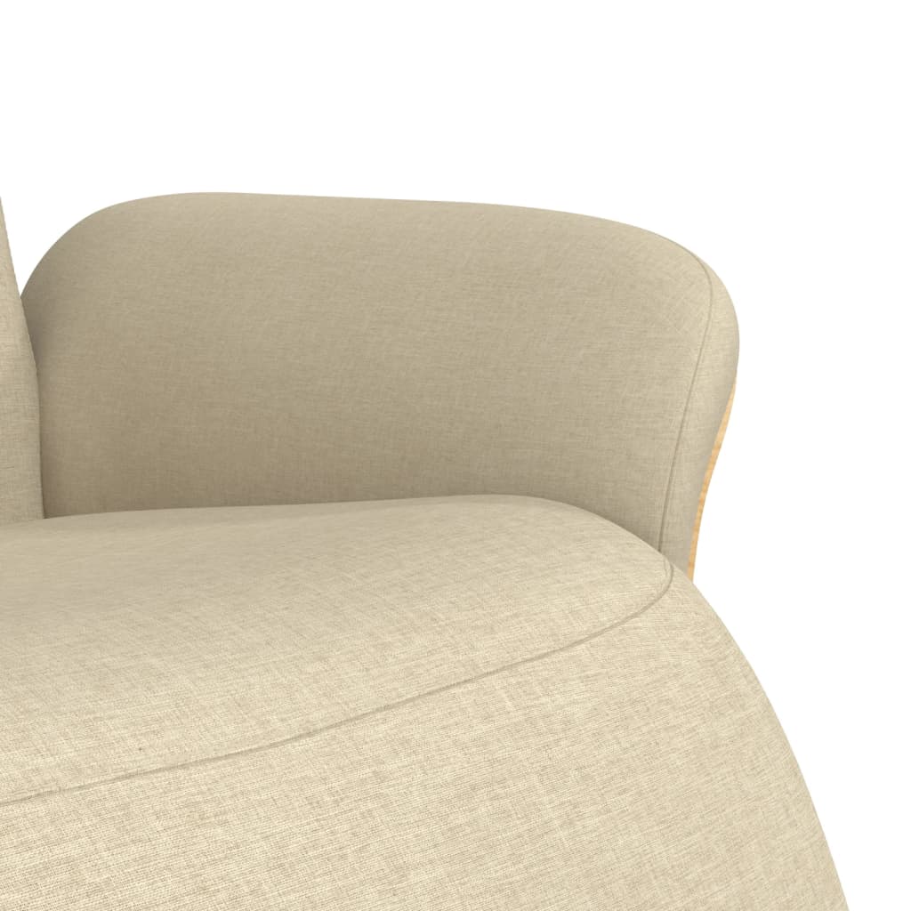 Polohovací Křeslo S Podnožkou Krémové Textil