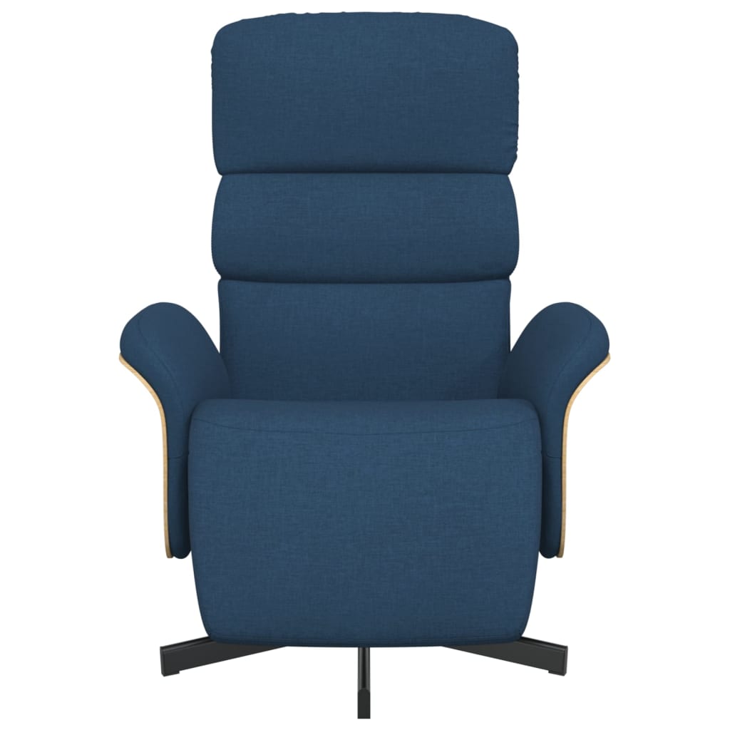 Polohovací Křeslo S Podnožkou Modré Textil