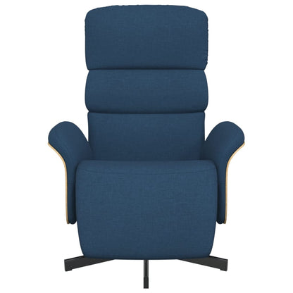 Polohovací Křeslo S Podnožkou Modré Textil