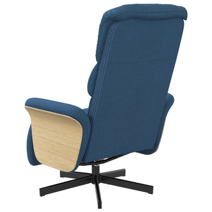 Polohovací Křeslo S Podnožkou Modré Textil