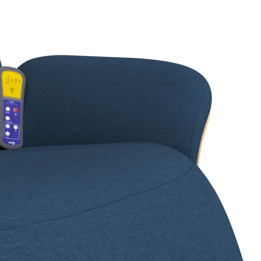 Masážní Polohovací Křeslo S Podnožkou Modré Textil