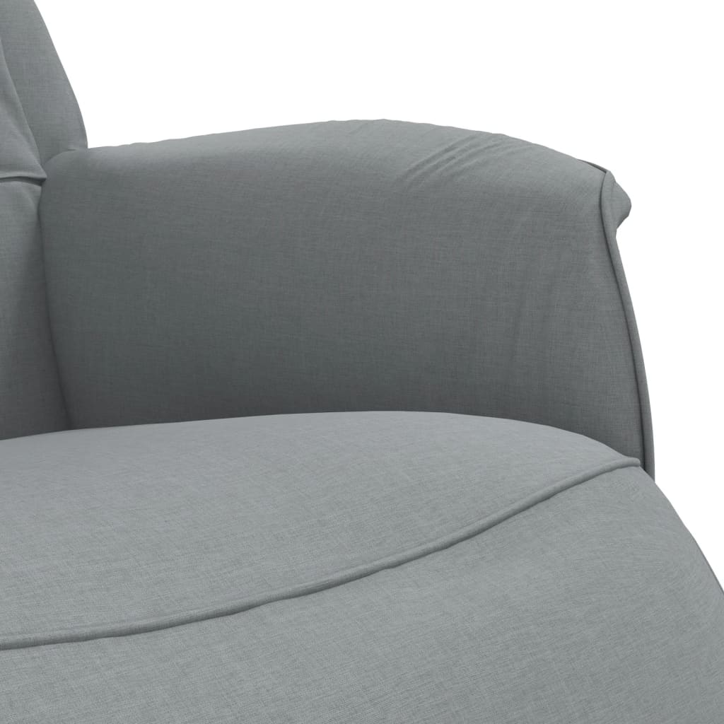 Polohovací Křeslo S Podnožkou Světle Šedé Textil