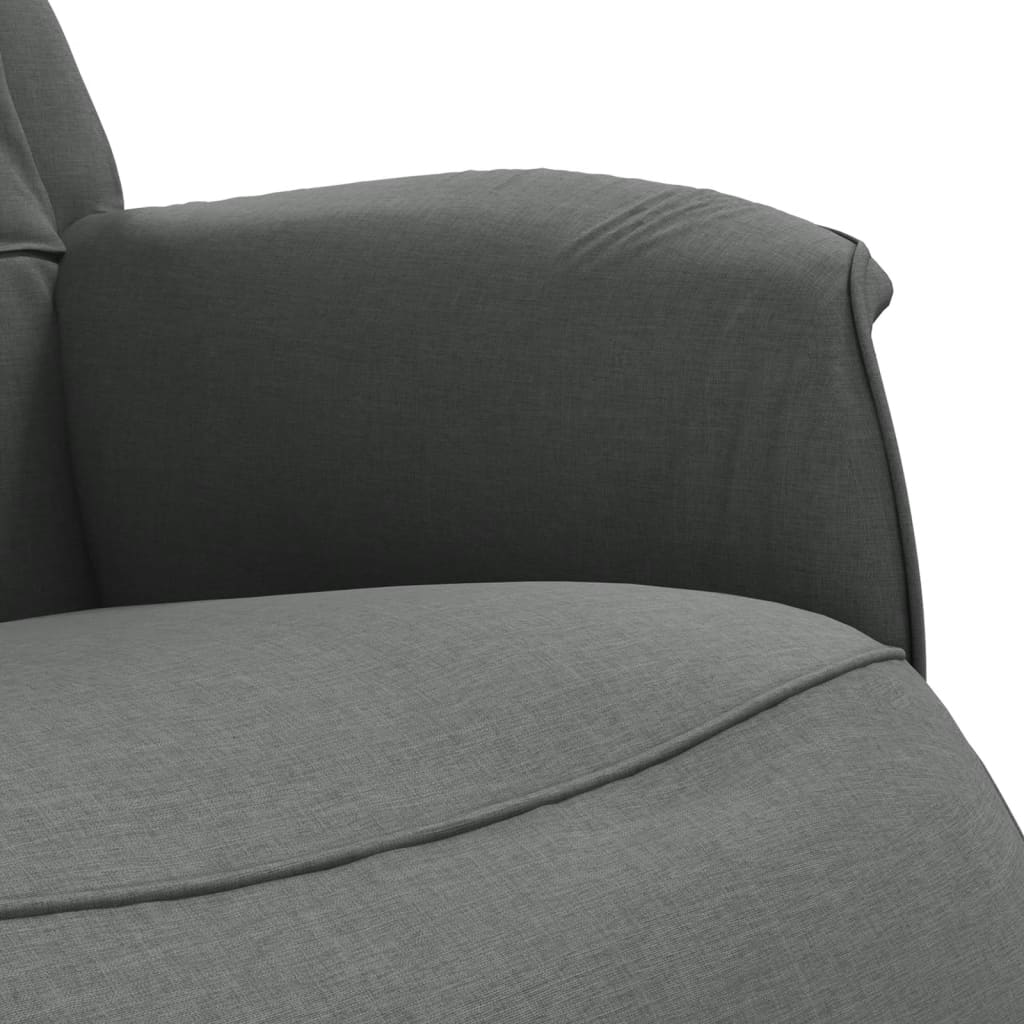 Polohovací Křeslo S Podnožkou Tmavě Šedé Textil