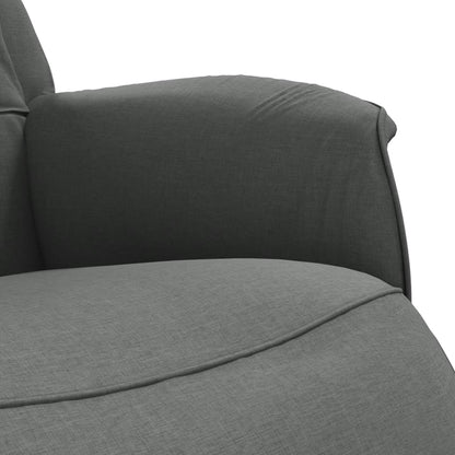 Polohovací Křeslo S Podnožkou Tmavě Šedé Textil