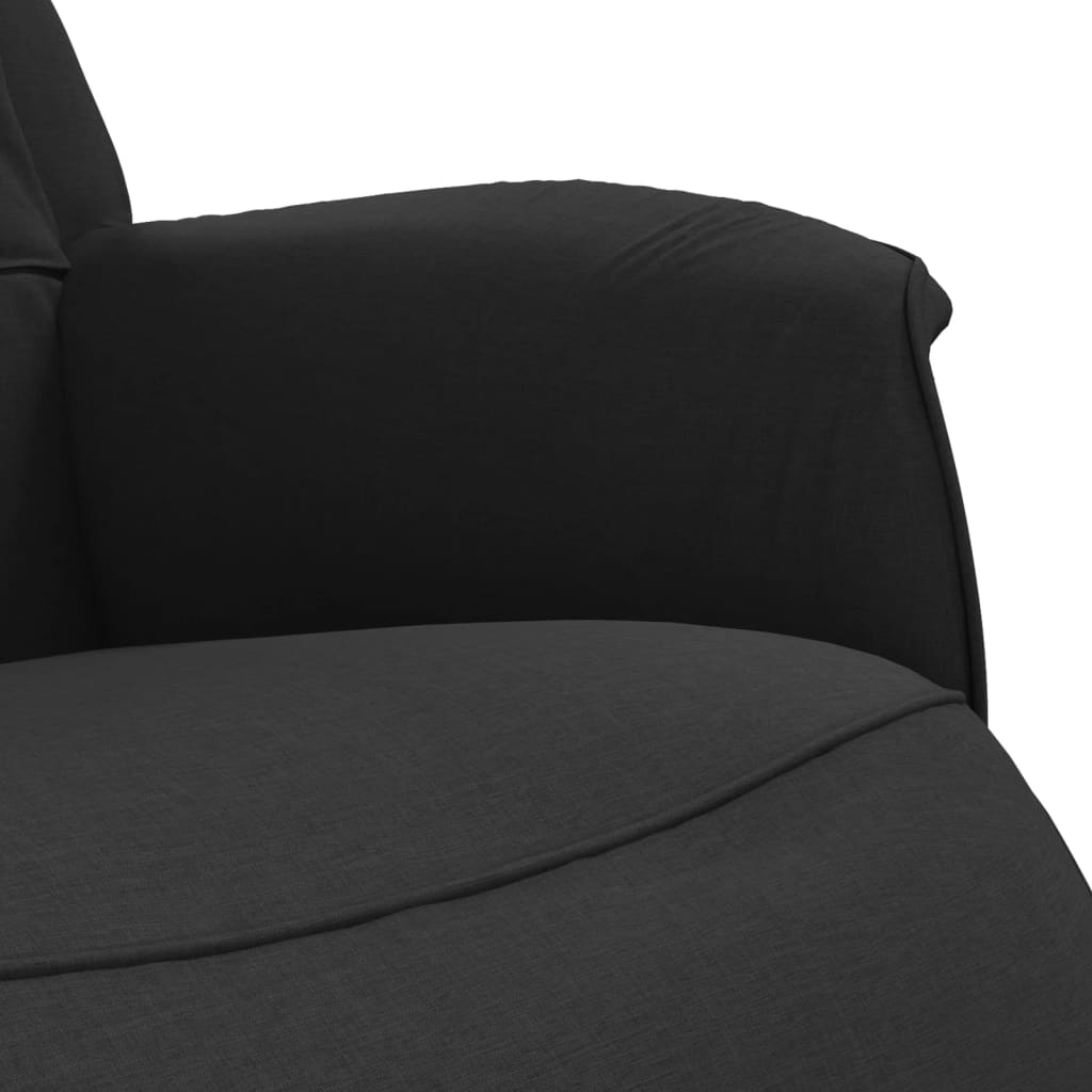 Polohovací Křeslo S Podnožkou Černé Textil