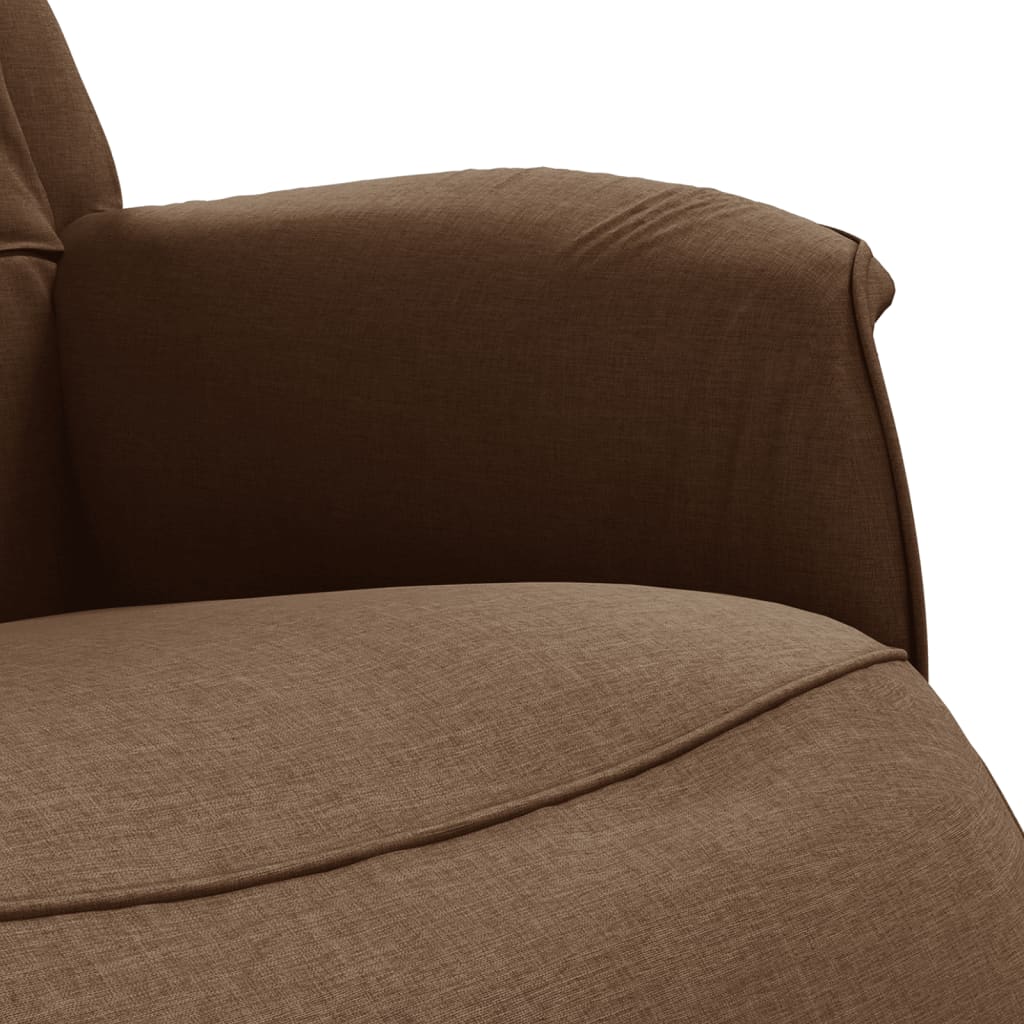 Polohovací Křeslo S Podnožkou Hnědé Textil