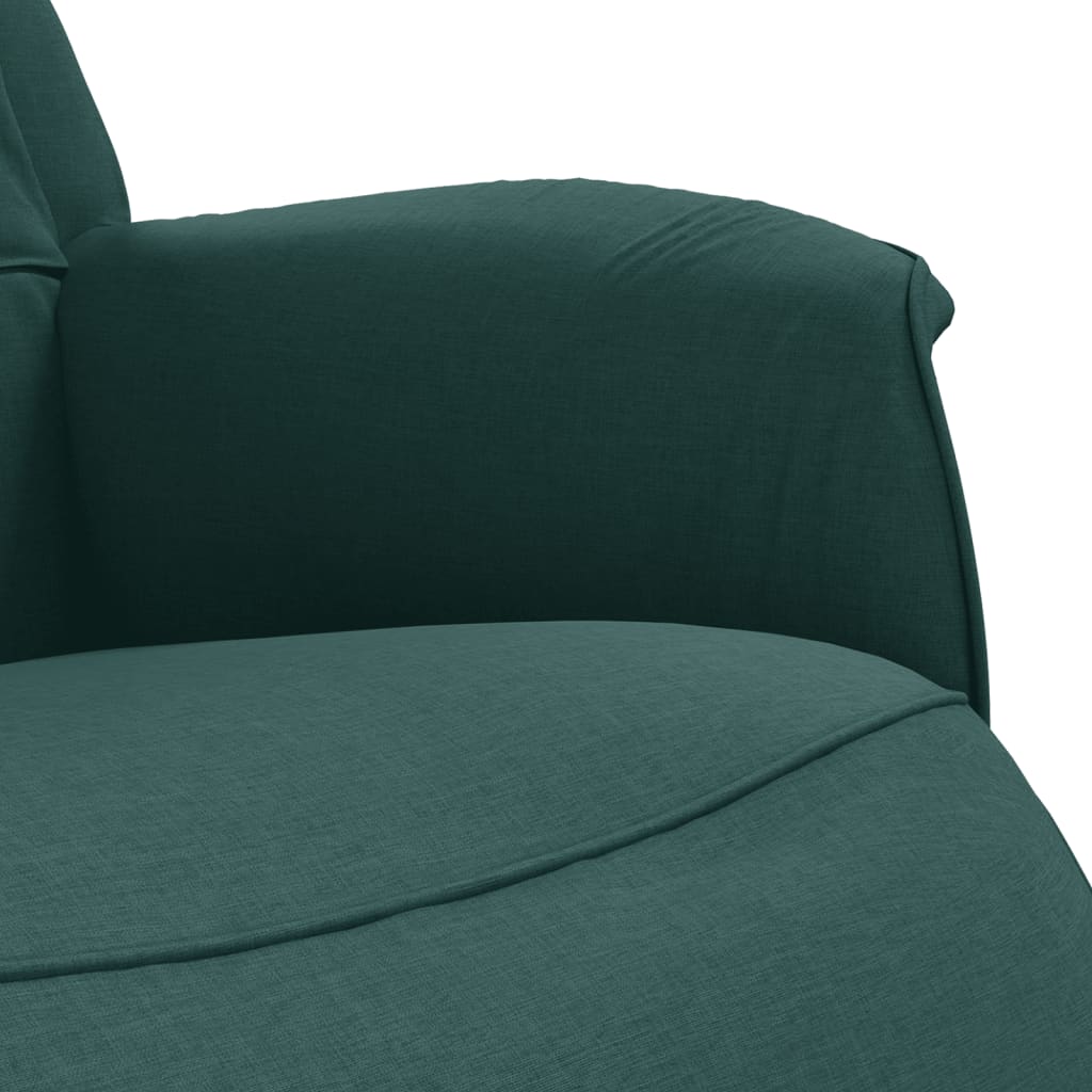Polohovací Křeslo S Podnožkou Tmavě Zelené Textil