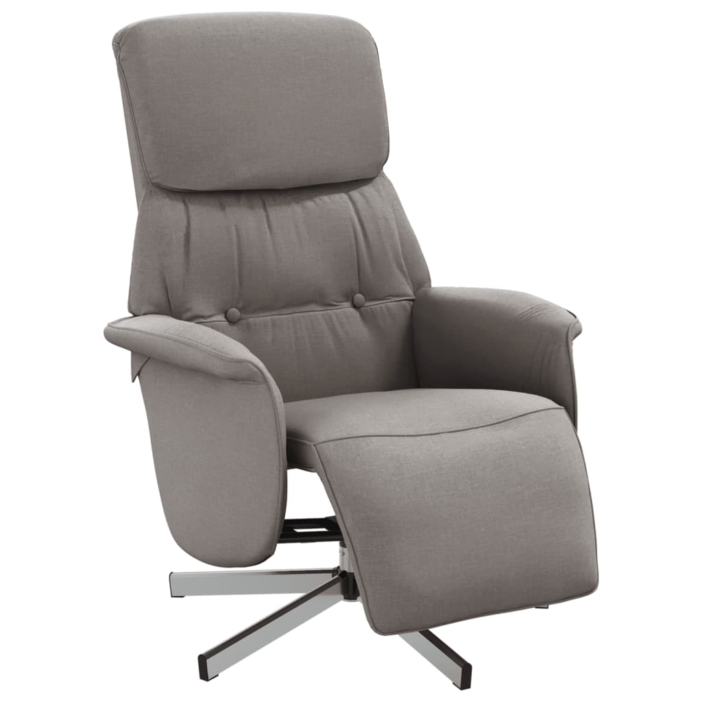 Polohovací Křeslo S Podnožkou Taupe Textil