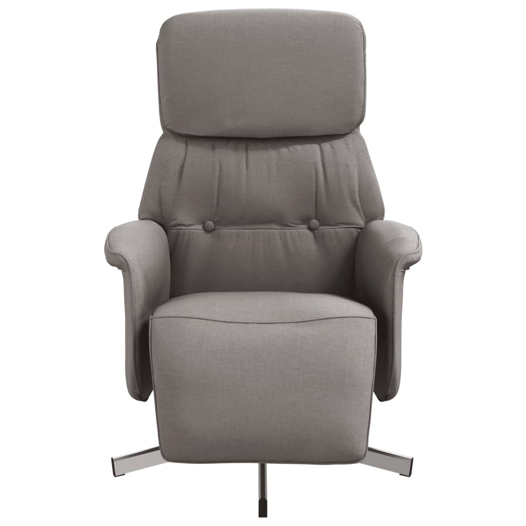 Polohovací Křeslo S Podnožkou Taupe Textil