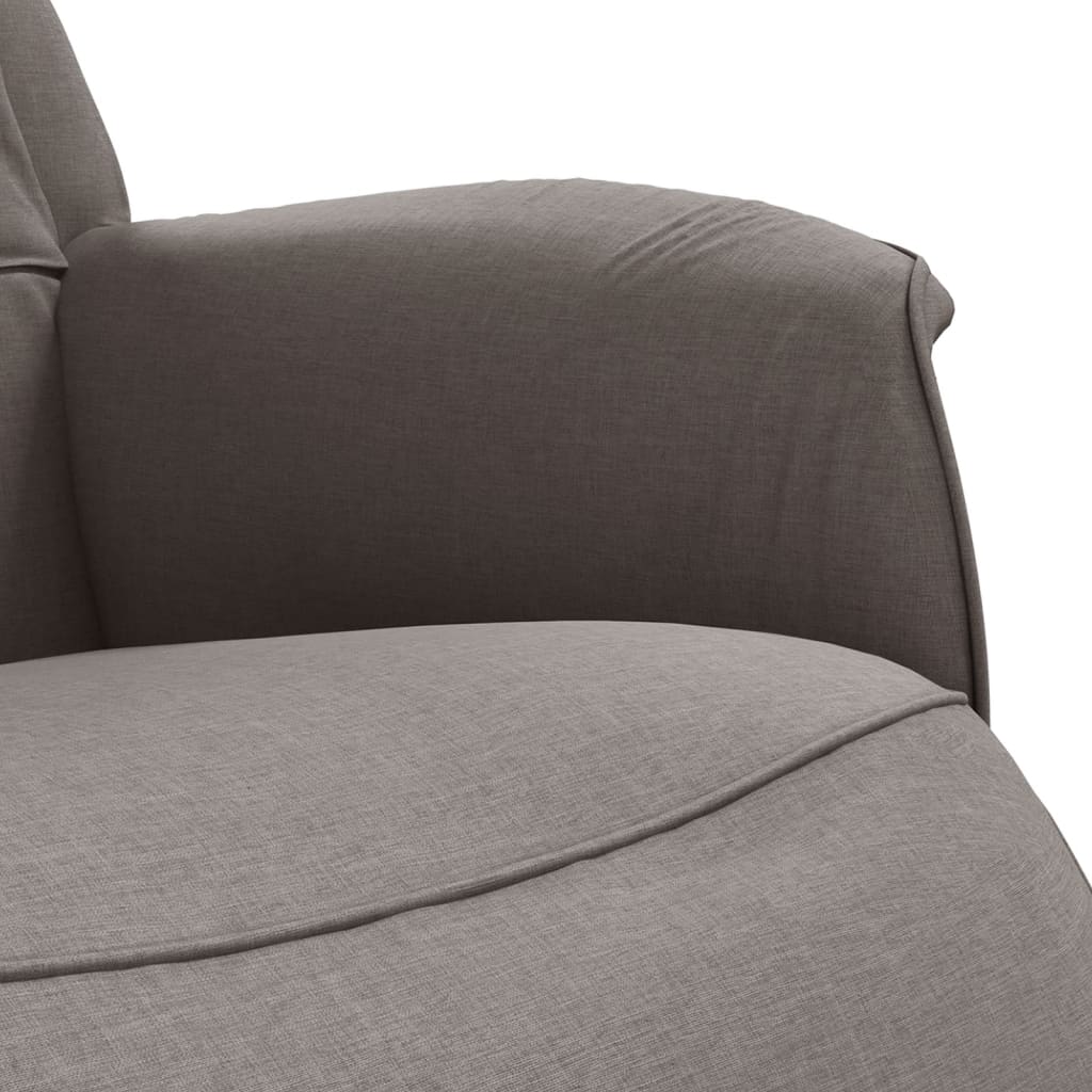 Polohovací Křeslo S Podnožkou Taupe Textil