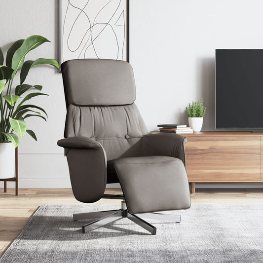 Polohovací Křeslo S Podnožkou Taupe Textil