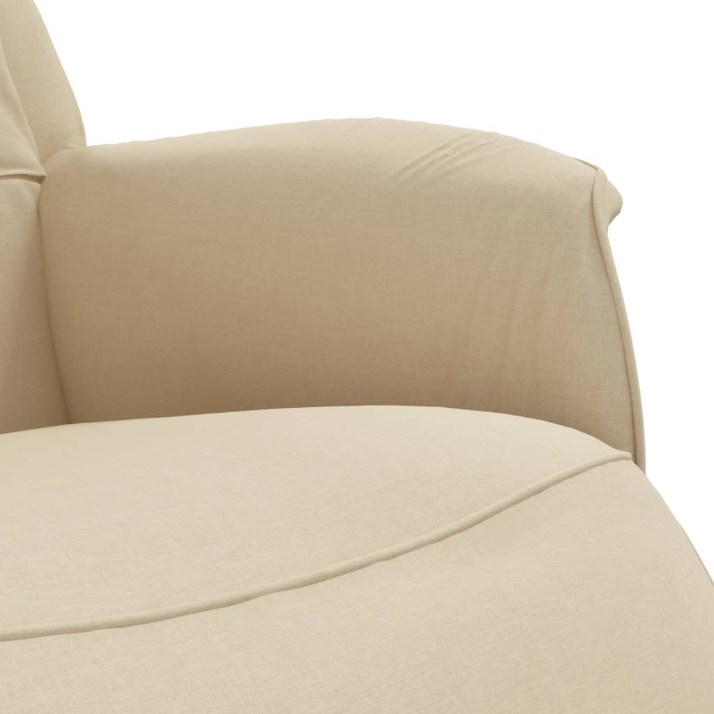 Polohovací Křeslo S Podnožkou Krémové Textil