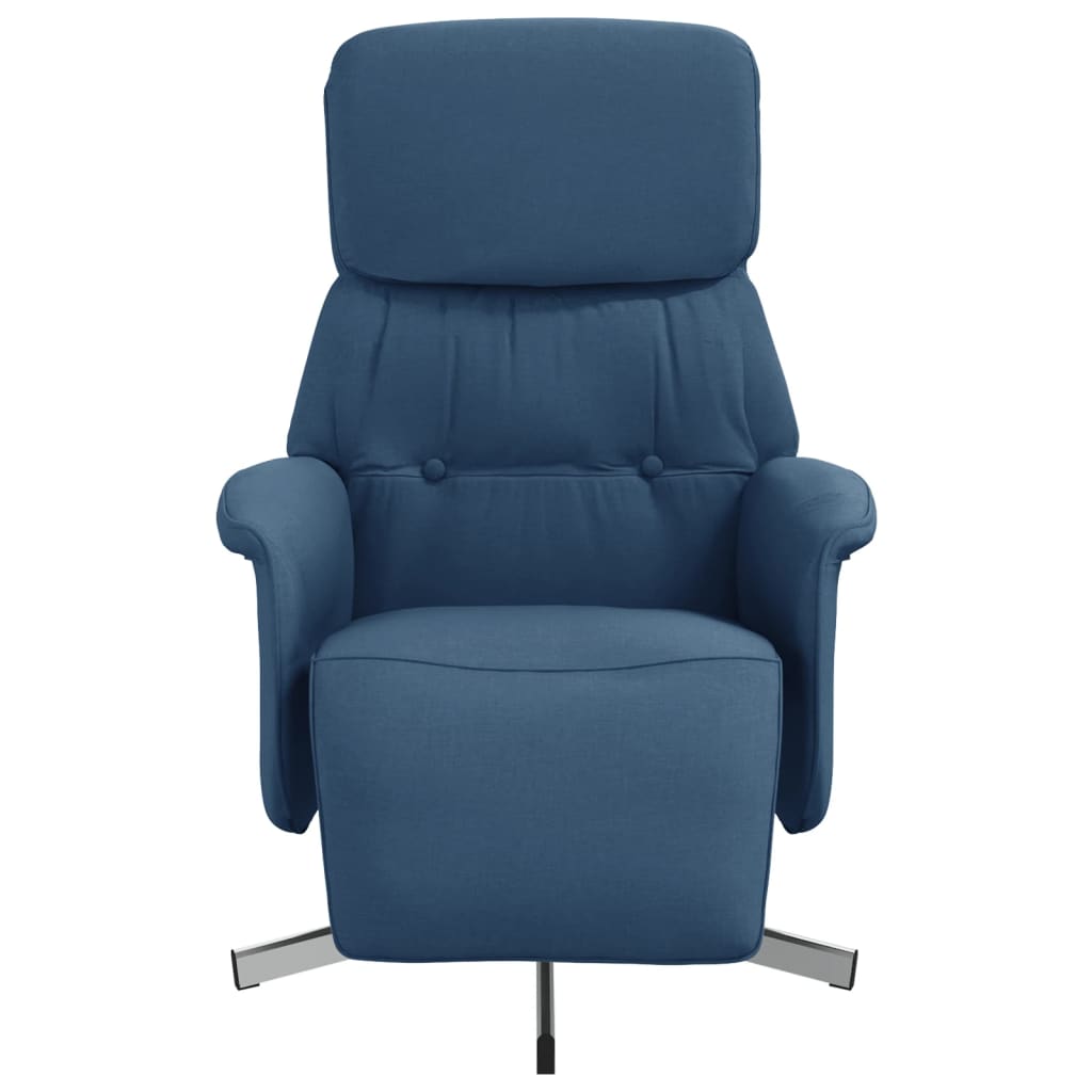 Polohovací Křeslo S Podnožkou Modré Textil
