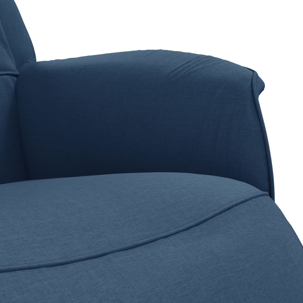 Polohovací Křeslo S Podnožkou Modré Textil
