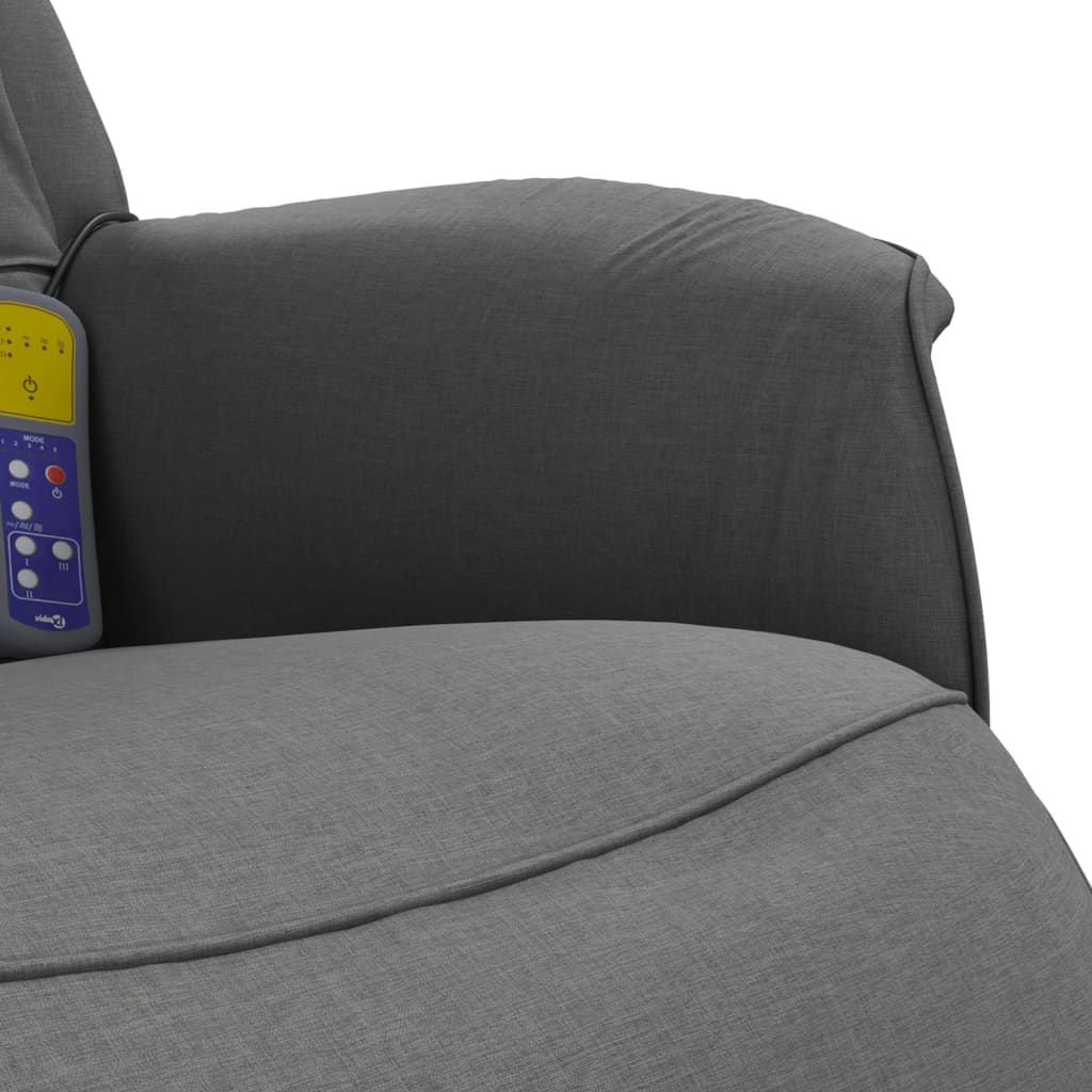 Masážní Polohovací Křeslo S Podnožkou Tmavě Šedé Textil