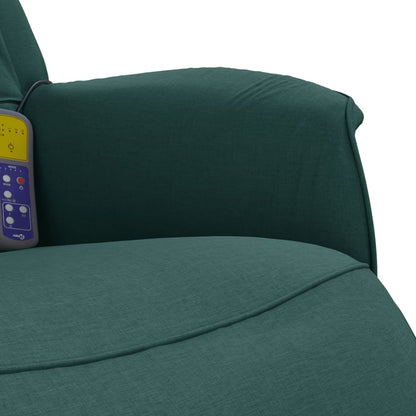 Masážní Polohovací Křeslo S Podnožkou Tmavě Zelené Textil