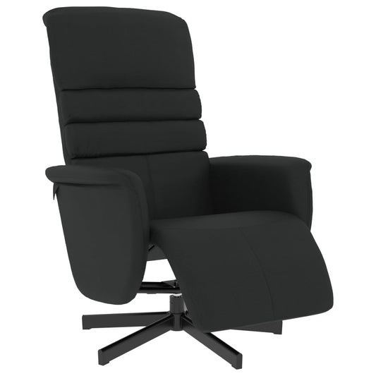 Polohovací Křeslo S Podnožkou Černé Umělá Kůže