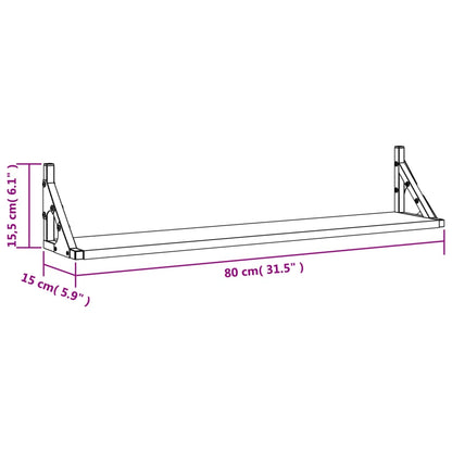 Nástěnné Police 2 Ks Šedé Sonoma 80X15X15,5 Cm Kompozitní Dřevo Šedá Sonoma
