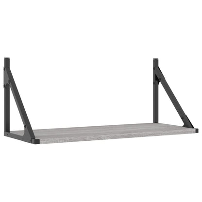 Nástěnné Police 2 Ks Šedé Sonoma 60X25X25,5 Cm Kompozitní Dřevo