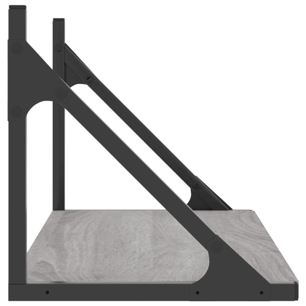 Nástěnné Police 2 Ks Šedé Sonoma 60X25X25,5 Cm Kompozitní Dřevo