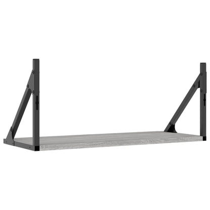 Nástěnné Police 2 Ks Šedé Sonoma 60X25X25,5 Cm Kompozitní Dřevo