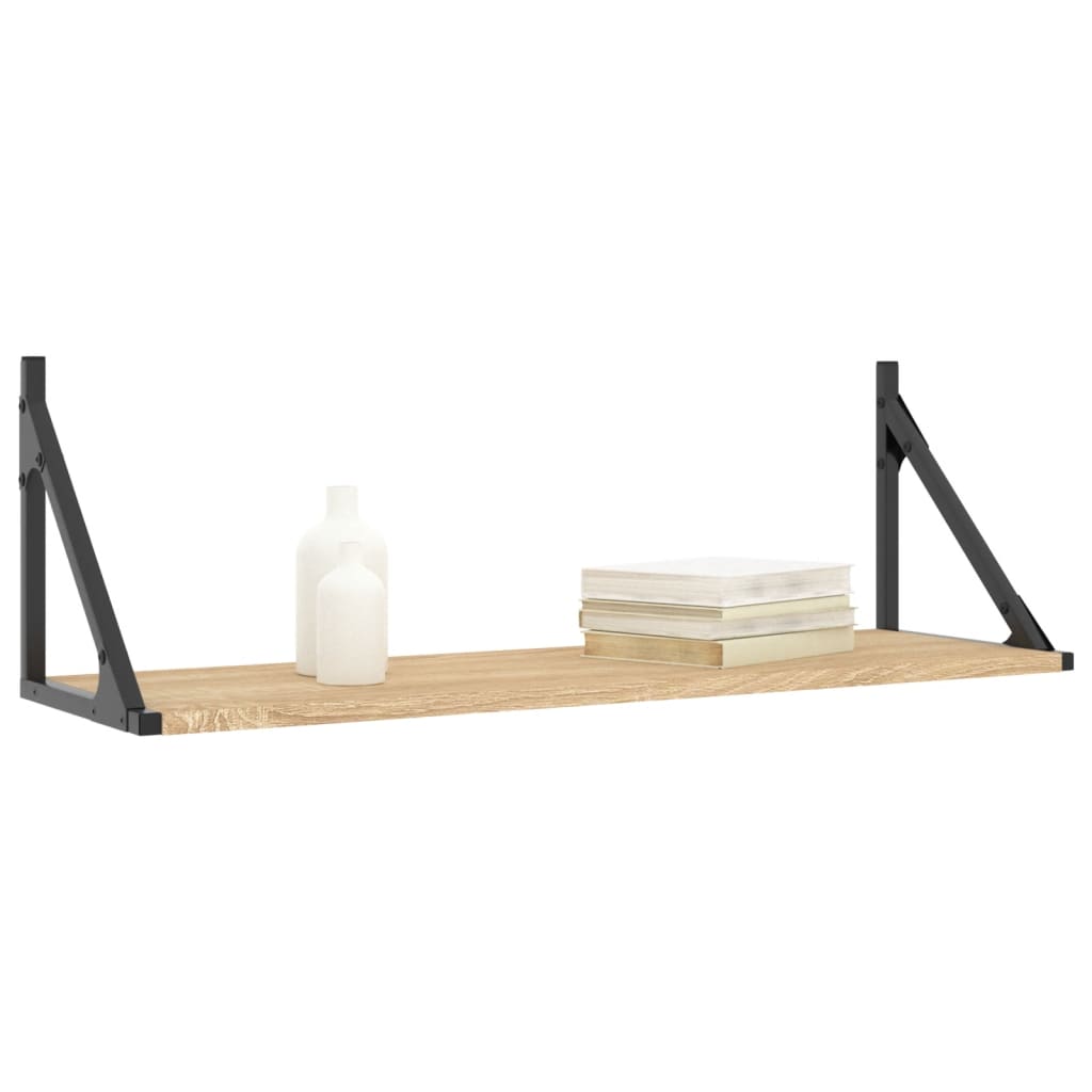 Nástěnné Police 2 Ks 80X25X25,5 Cm Kompozitní Dřevo Dub Sonoma