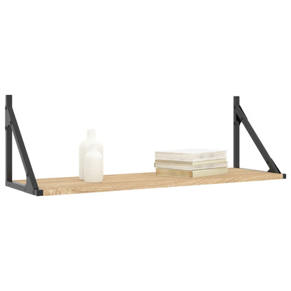 Nástěnné Police 2 Ks 80X25X25,5 Cm Kompozitní Dřevo Dub Sonoma