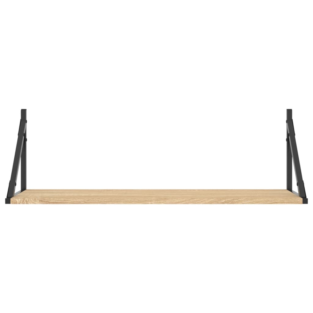 Nástěnné Police 2 Ks 80X25X25,5 Cm Kompozitní Dřevo Dub Sonoma