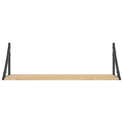 Nástěnné Police 2 Ks 80X25X25,5 Cm Kompozitní Dřevo Dub Sonoma