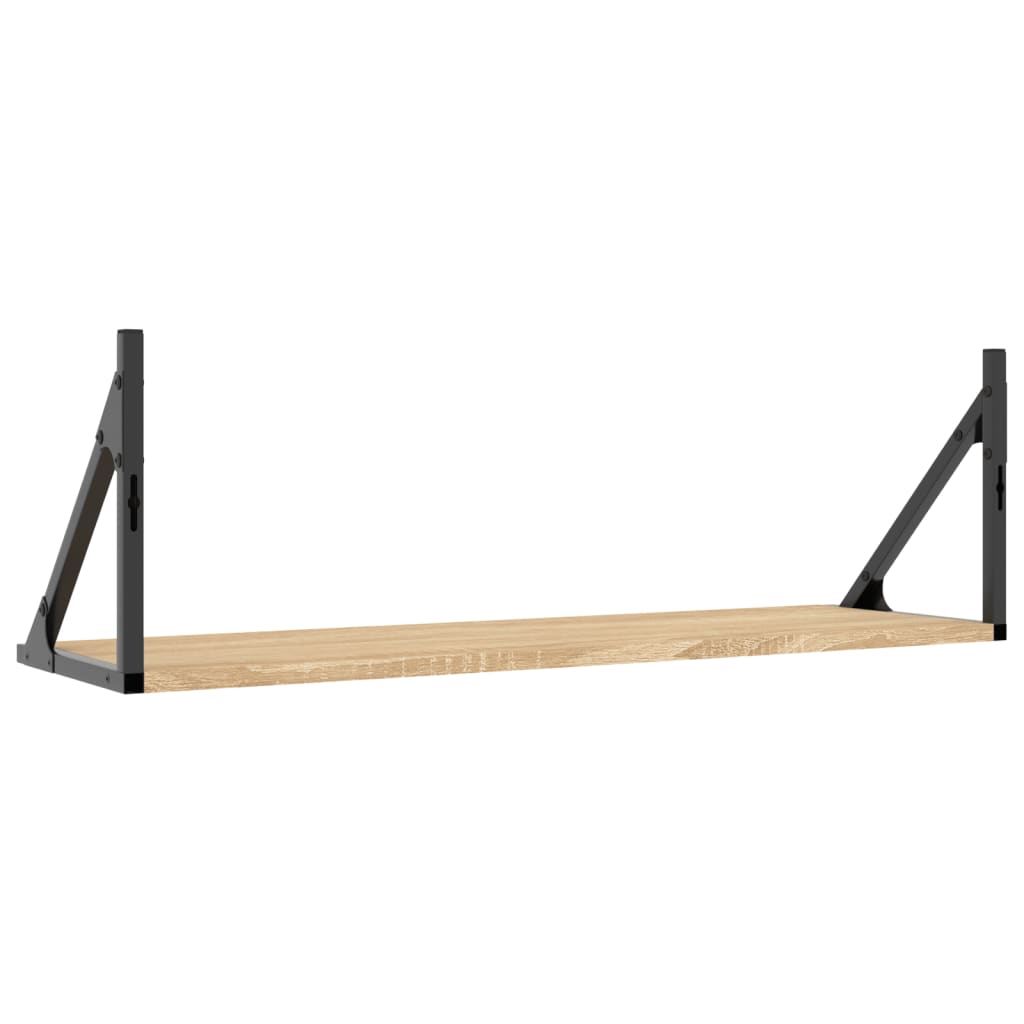 Nástěnné Police 2 Ks 80X25X25,5 Cm Kompozitní Dřevo Dub Sonoma