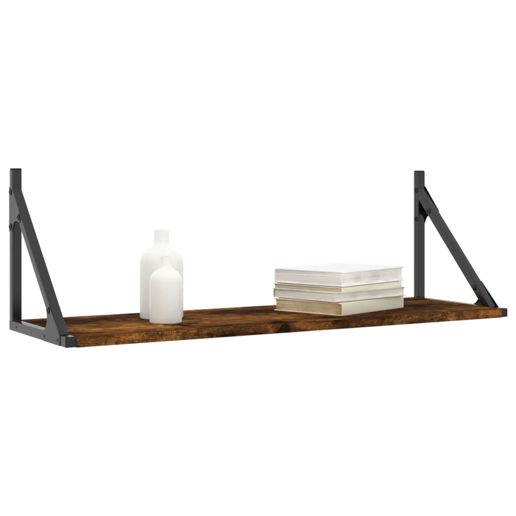 Nástěnné Police 2 Ks 80X25X25,5 Cm Kompozitní Dřevo Kouřový Dub