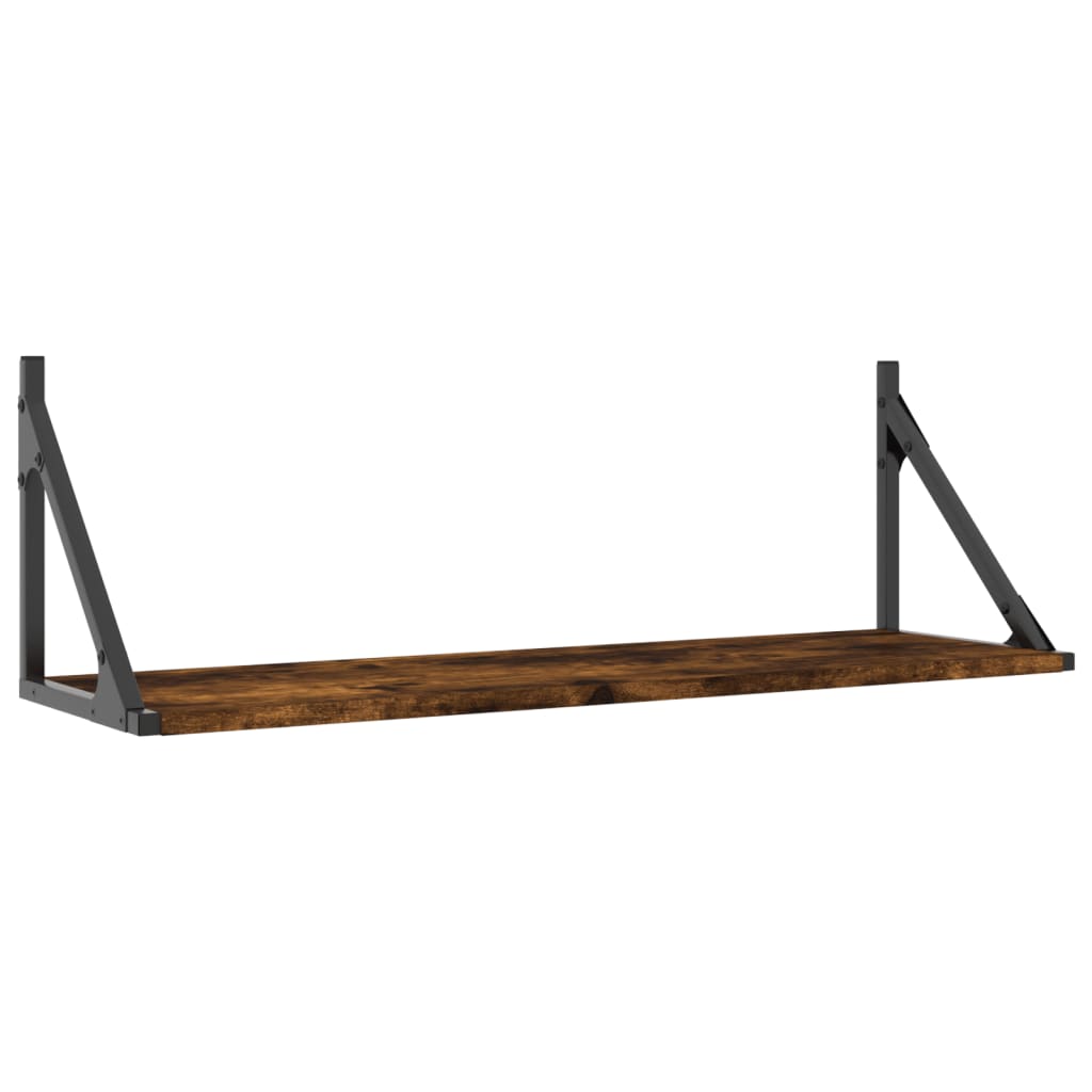 Nástěnné Police 2 Ks 80X25X25,5 Cm Kompozitní Dřevo Kouřový Dub