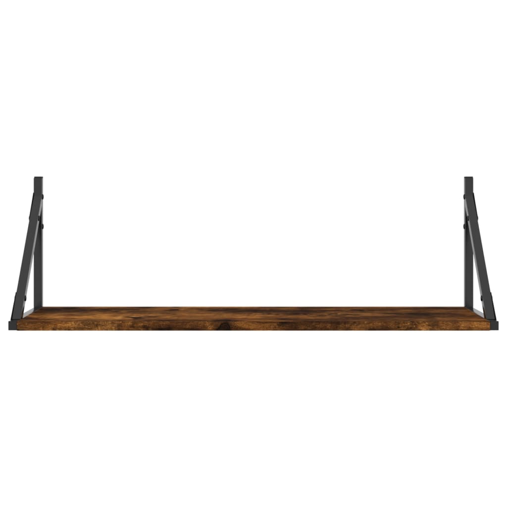 Nástěnné Police 2 Ks 80X25X25,5 Cm Kompozitní Dřevo Kouřový Dub
