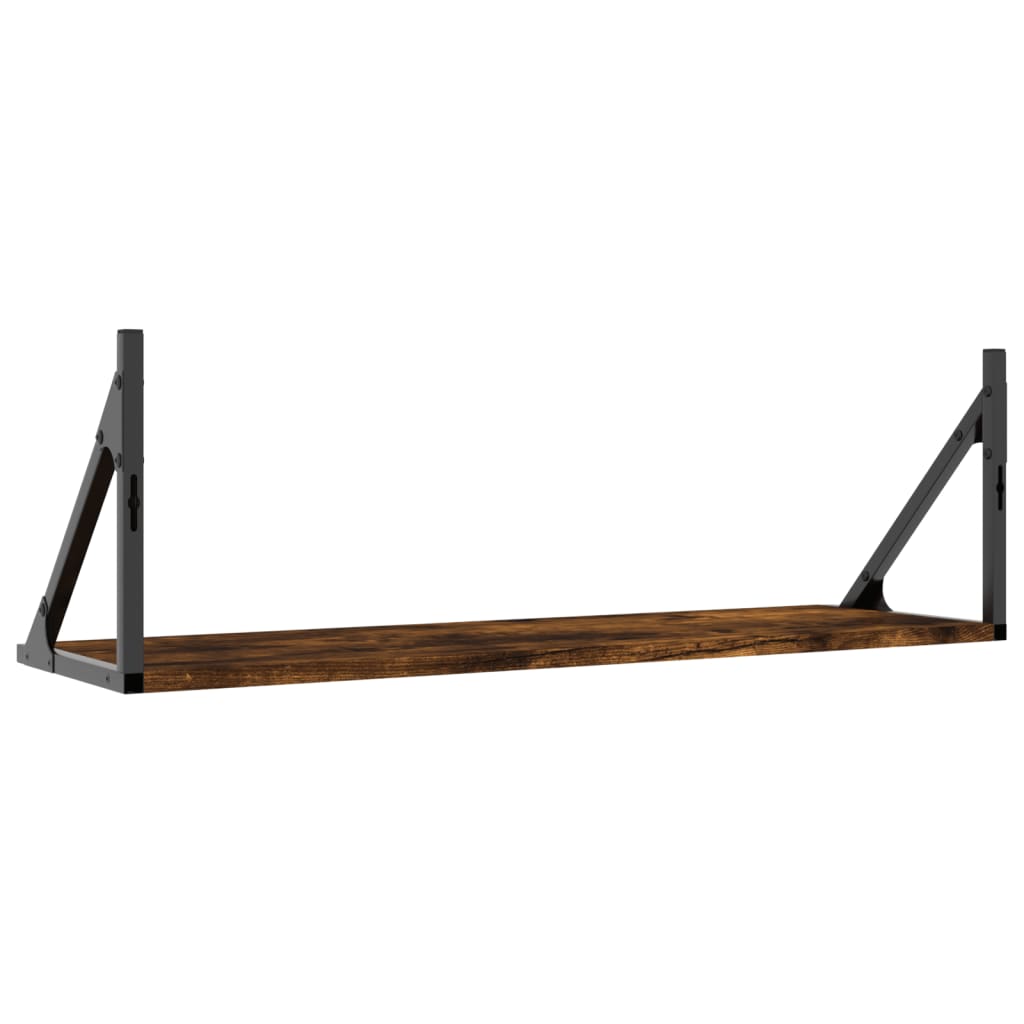 Nástěnné Police 2 Ks 80X25X25,5 Cm Kompozitní Dřevo Kouřový Dub
