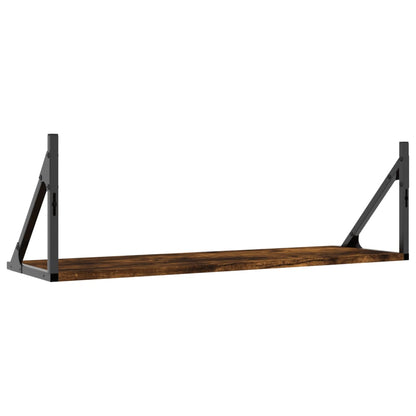 Nástěnné Police 2 Ks 80X25X25,5 Cm Kompozitní Dřevo Kouřový Dub