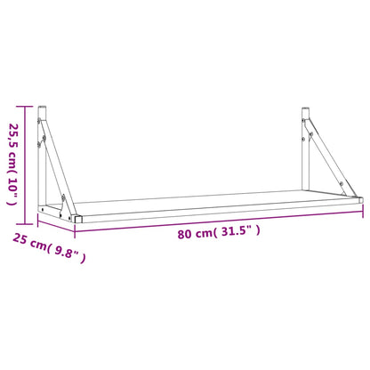 Nástěnné Police 2 Ks 80X25X25,5 Cm Kompozitní Dřevo Kouřový Dub