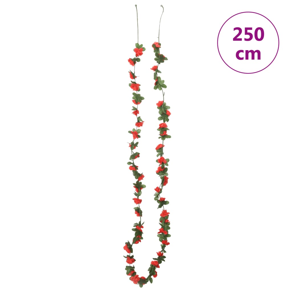 Květinové Girlandy 6 Ks Červené 250 Cm