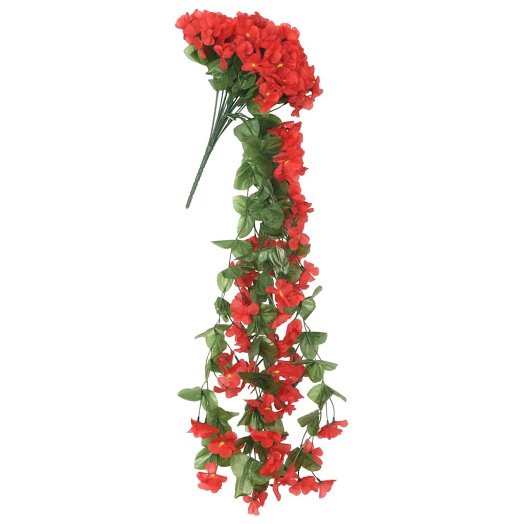 Květinové Girlandy 3 Ks Červené 85 Cm