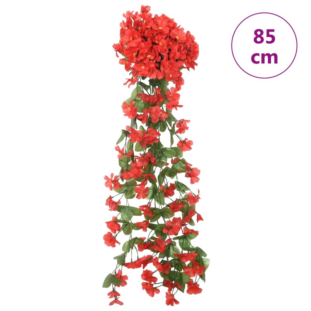 Květinové Girlandy 3 Ks Červené 85 Cm