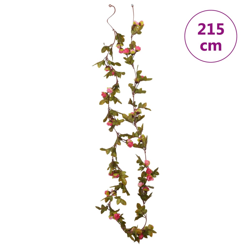 Květinové Girlandy 6 Ks Růžové 215 Cm
