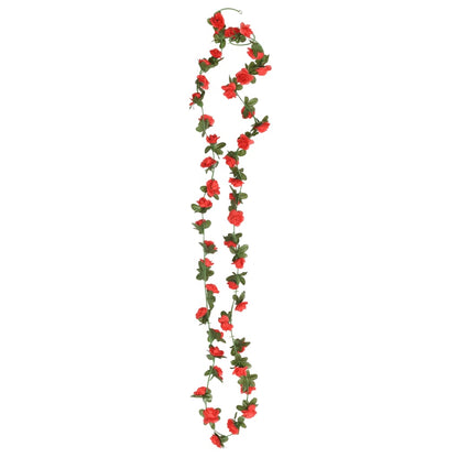 Květinové Girlandy 6 Ks Červené 240 Cm