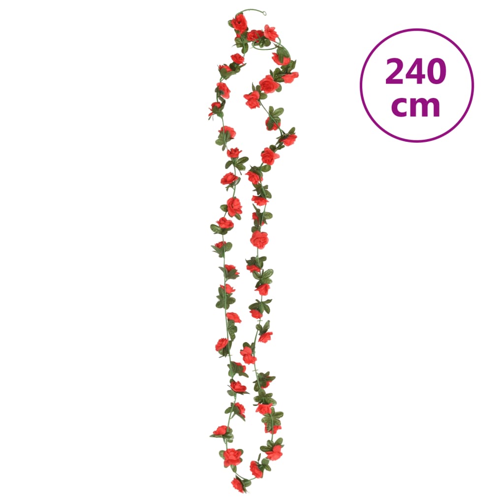 Květinové Girlandy 6 Ks Červené 240 Cm