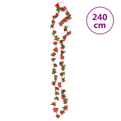 Květinové Girlandy 6 Ks Červené 240 Cm